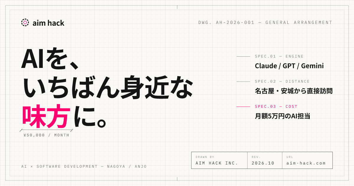 aim hack | AI × ソフトウェア開発で中小企業のDXを加速